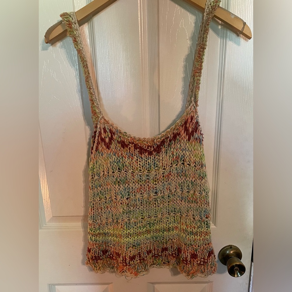NWT Free People Palmetto Sweater Open Stitch  tank in Candied Dream - Picture 5 of 9